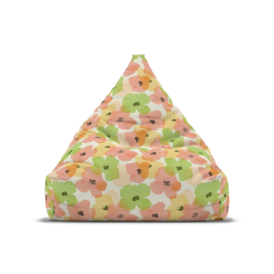 Boho Blossom Bean Bag Chair Cover, floral seating cusion