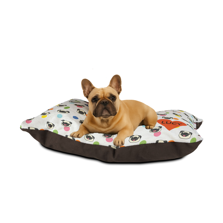 Bulldog Bubbles Dog Bed, White