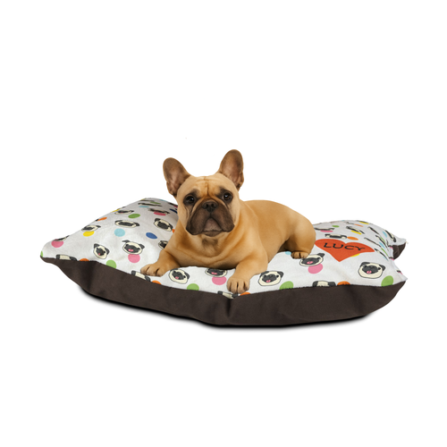Bulldog Bubbles Dog Bed, White