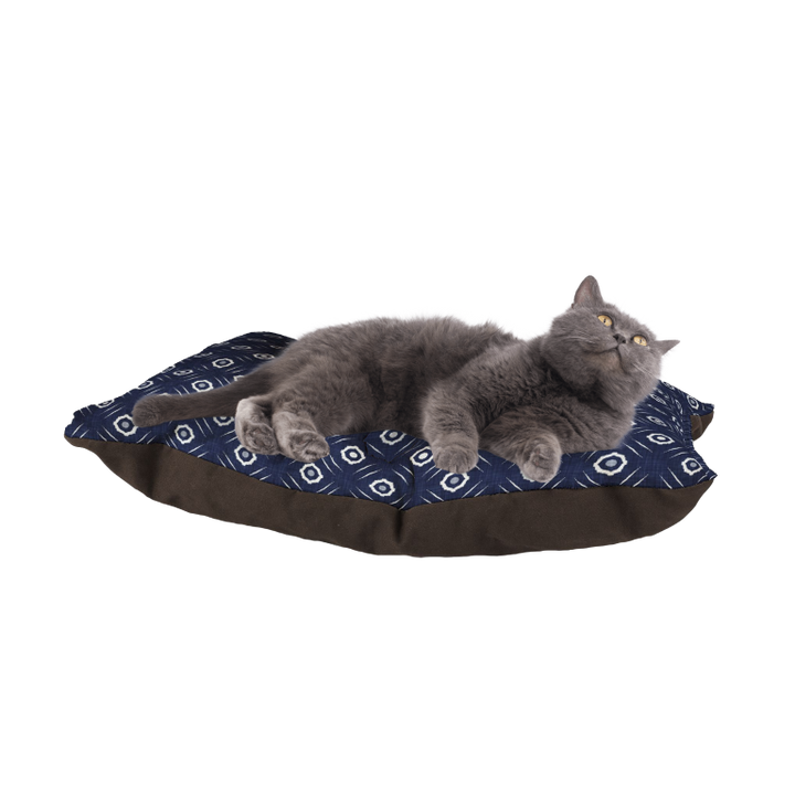 Indigo Damask Cat Bed