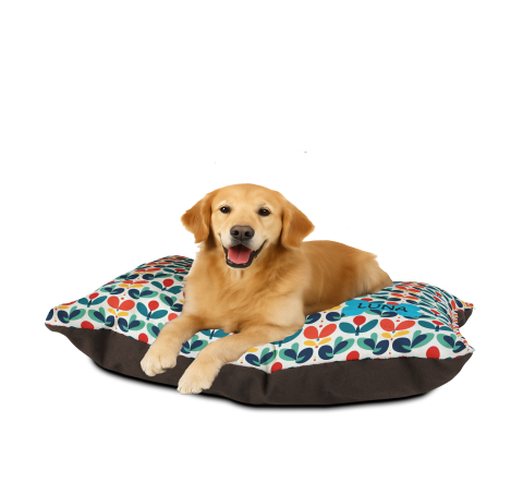 large dog bed floral nordi scandi colorful